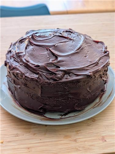 Yellow Cake with Chocolate Ganache